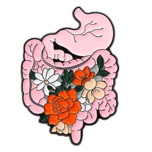 3/$25 Anatomy Pin Broach Stomach and Intestines with Flowers Floral Organ Pin